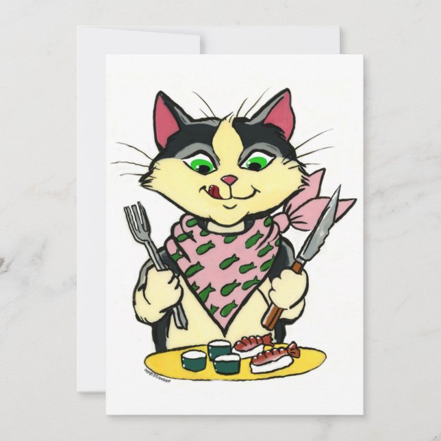 Sushi Cat Invitation (Front)