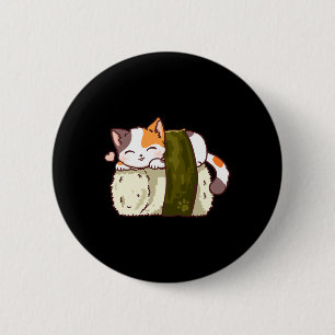 Sushi Cat Kawaii Anime Neko Japanese  Button
