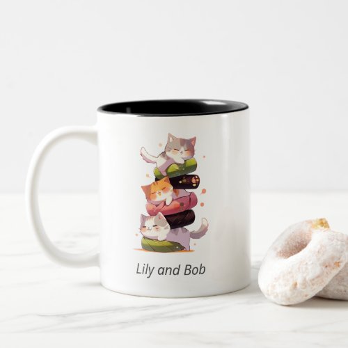 Sushi Cat Miaw  Japanese Anime Style Two_Tone Coffee Mug