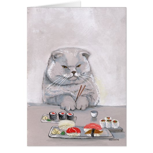 Sushi Cat Mr. Grumps ©CSiravo Cards (Front)
