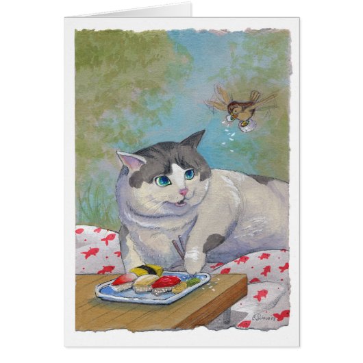 Sushi Cat Picnic Suprise Cards (Front)