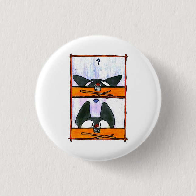 Sushi Cat! Pinback Button (Front)
