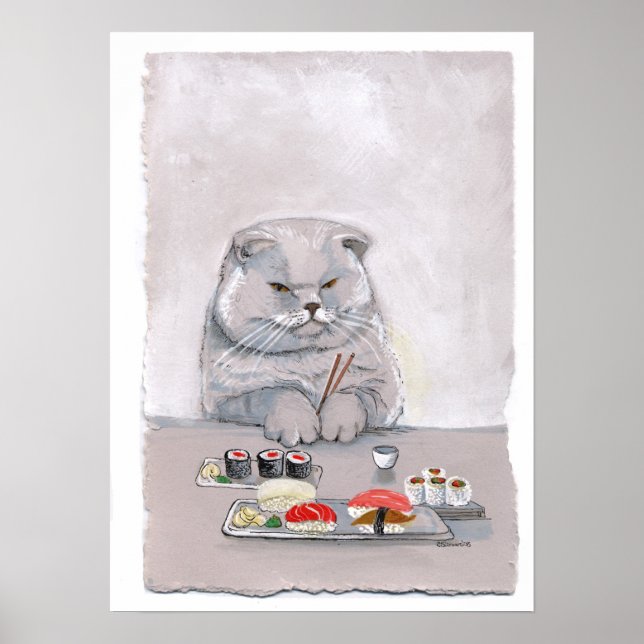 Sushi Cat Print - Mr. Grumps (Front)
