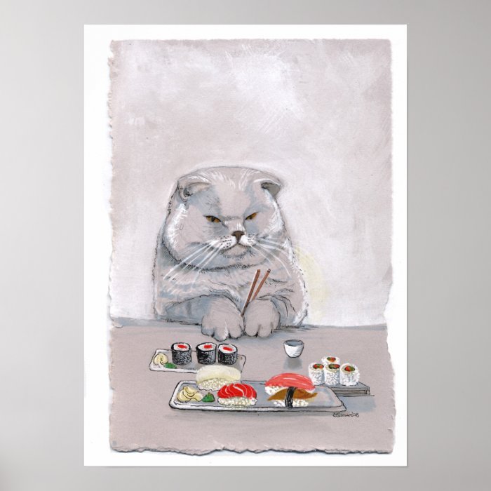 Sushi Cat Print   Mr. Grumps