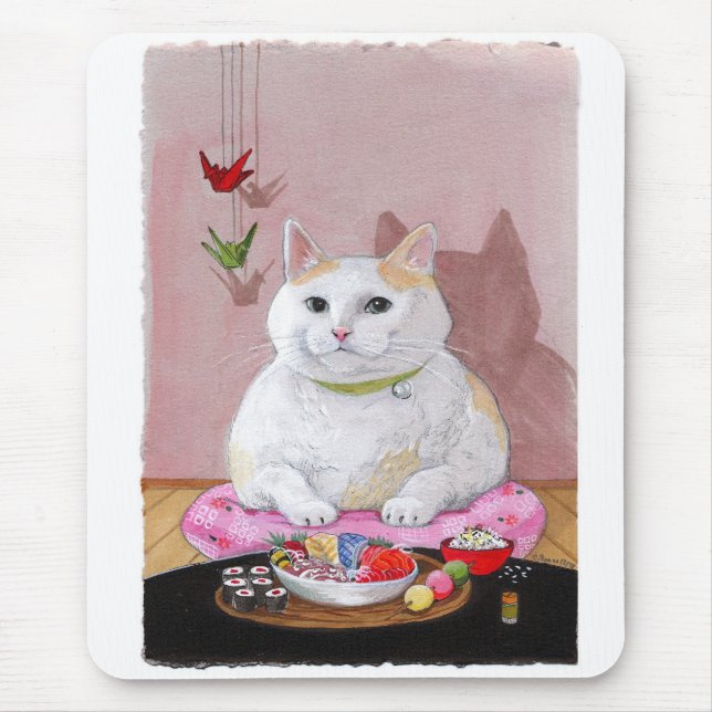 Sushi Cat Sashimi Kitty! Mouse Pad (Front)