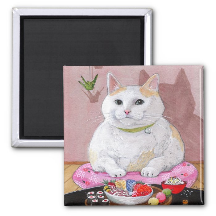 Sushi Cat Sashimi Sweetie Fridge Magnets