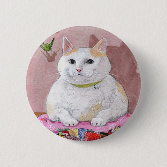 Sushi Cat Sashimi Sweetie Pinback Button (Front)