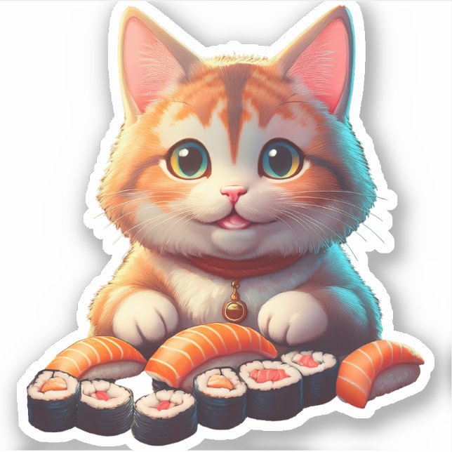 Sushi Cat Sticker (Front)