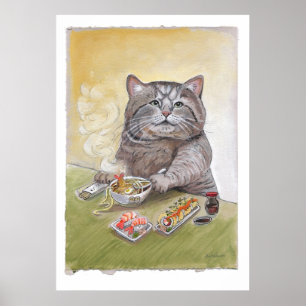 Sushi Cat Tempura Udon Poster
