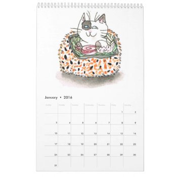 Sushi Cats Calendar by JesterHouse at Zazzle