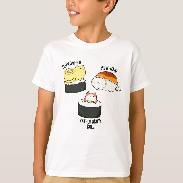 Sushi Cats Funny Sushi Pun  T-Shirt (Front)