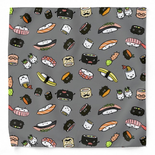 Sushi Characters Pattern Bandana (Front)