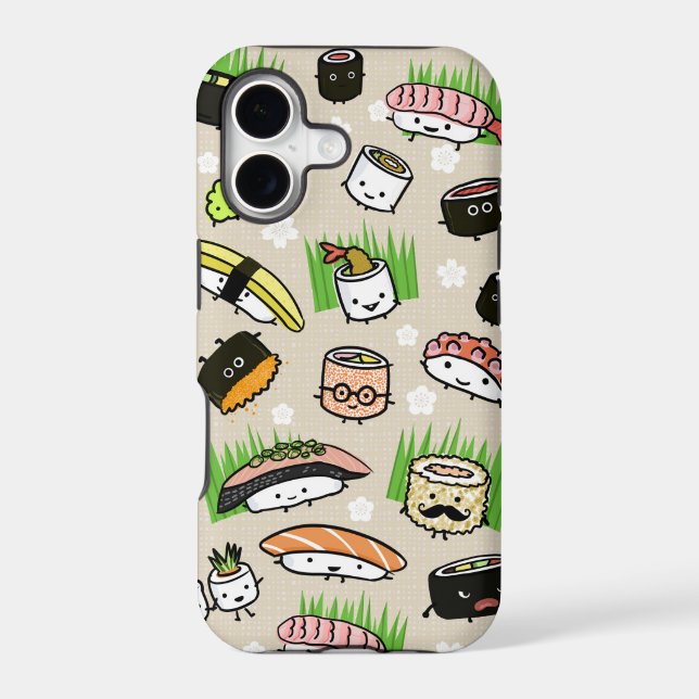 Sushi Characters Pattern Iphone Case (Back)