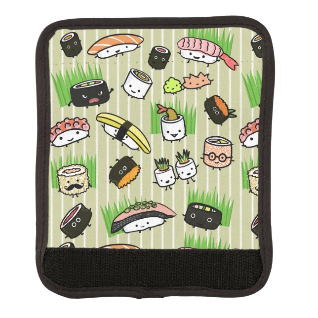 Sushi Characters Pattern Luggage Handle Wrap (Front)