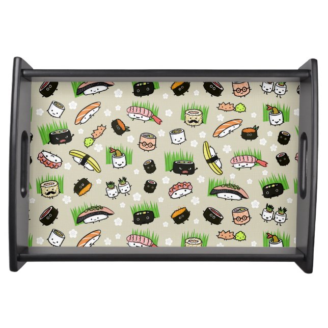 Sushi Characters Pattern Serving Tray (Front)