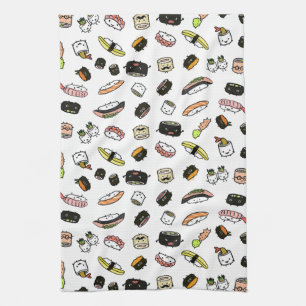 Sushi Characters Pattern Towel