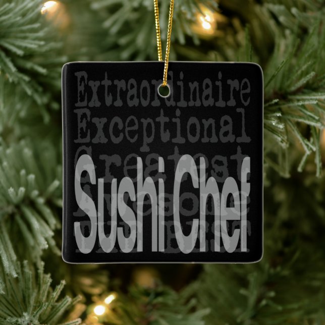 Sushi Chef Extraordinaire Ceramic Ornament (Tree)