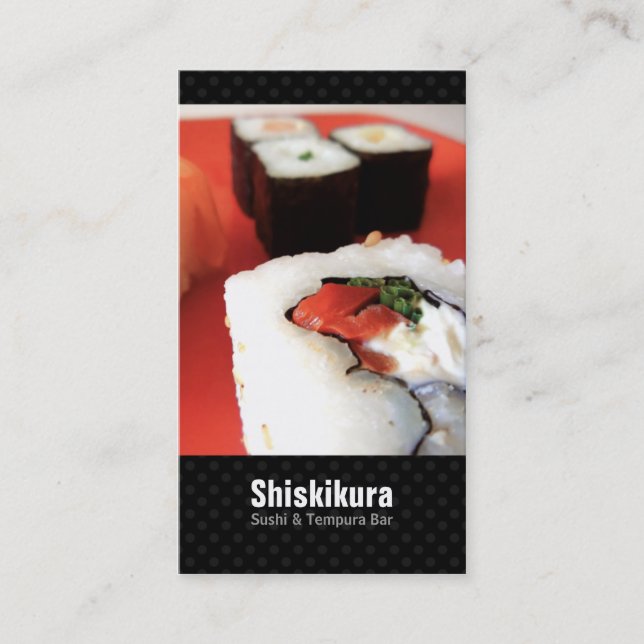 Sushi Chef Japanese Catering Business Cards (Front)
