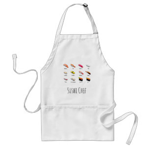 Sushi Chef Japanese cooking sushi chart Adult Apron