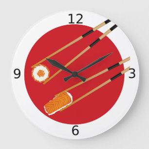Sushi Chef Japanese Cusine Chef Gift Large Clock