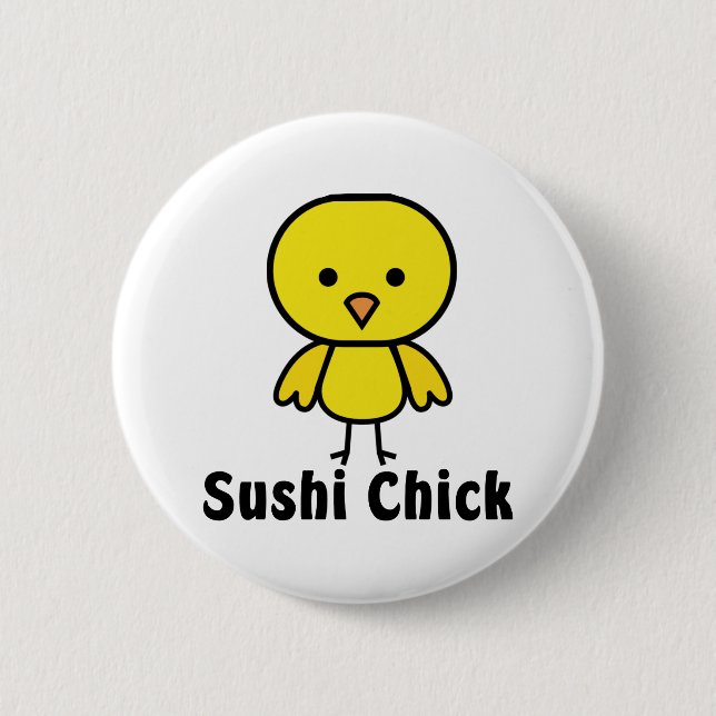Sushi Chick Pinback Button (Front)