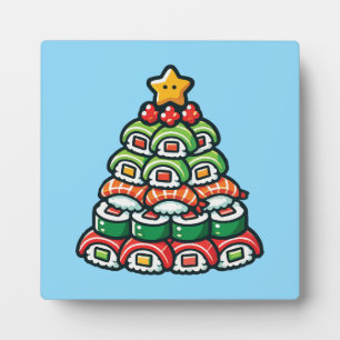 Sushi Christmas Tree - Funny Holiday Foodie Food Plaque