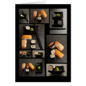 Sushi collection on black background (Front)