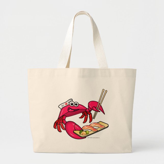 Sushi Crab Large Tote Bag (Front)