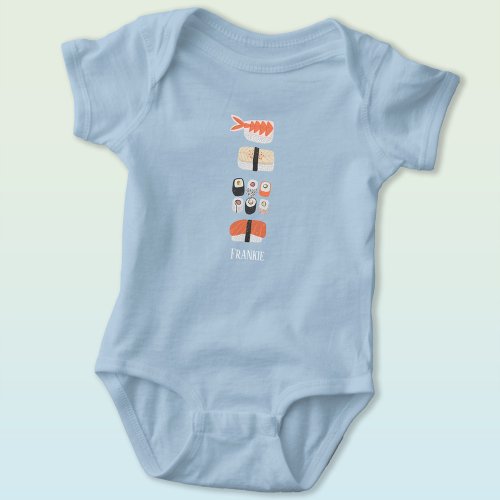 Sushi Custom Name Baby Bodysuit