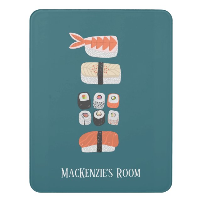 Sushi Custom Name Door Sign (Contemporary Vert)