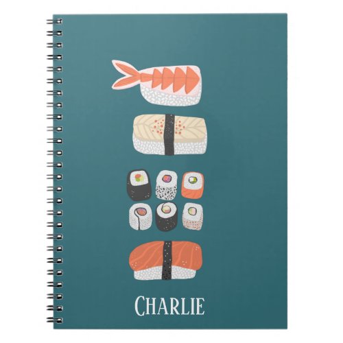 Sushi Custom Name Notebook