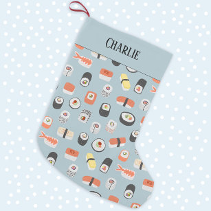 Sushi Custom Name Small Christmas Stocking