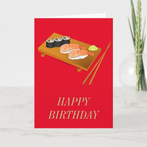 Sushi cute birthday card