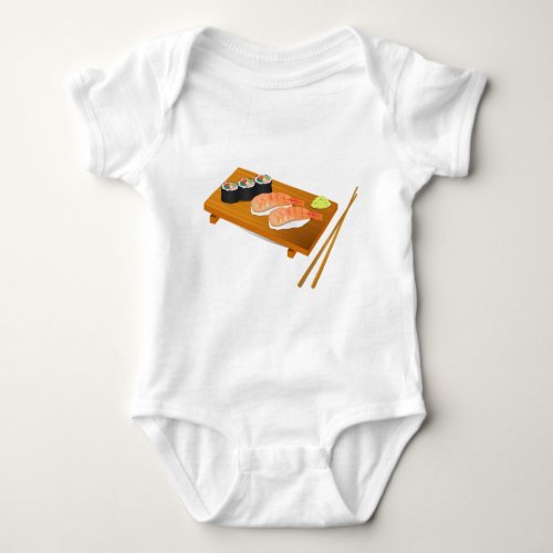 Sushi cute Japanese food Baby Bodysuit