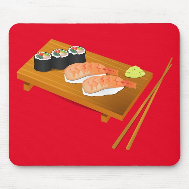 Sushi cute Japanese food Mouse Pad (Front)