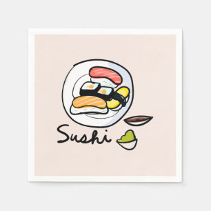 Sushi cute kawaii Japanese dinner party Napkins