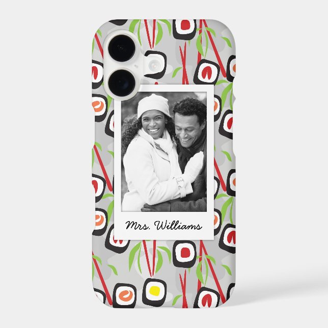 Sushi Design Pattern | Monogram Iphone Case (Back)