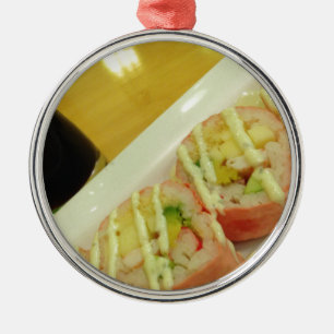 Sushi Dinner Fish Rice Healthy Diet Metal Ornament