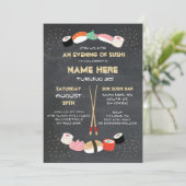 Sushi Dinner Japanese Birthday Party Bar Invite (Standing Front)