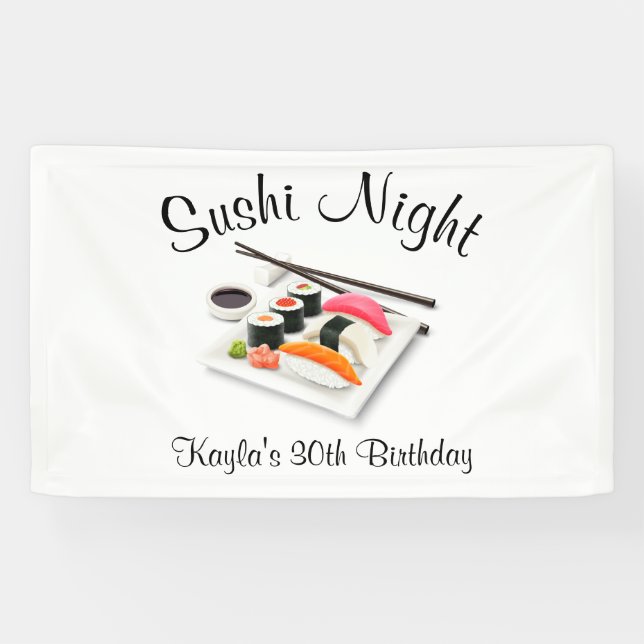 Sushi Dinner Party Banner (Horizontal)