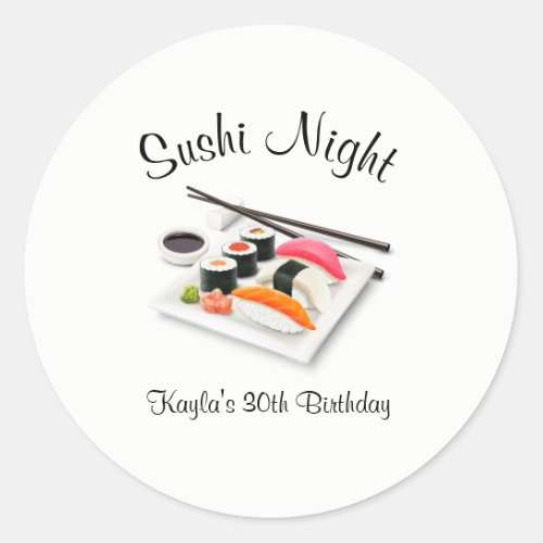 Sushi Dinner Party Classic Round Sticker