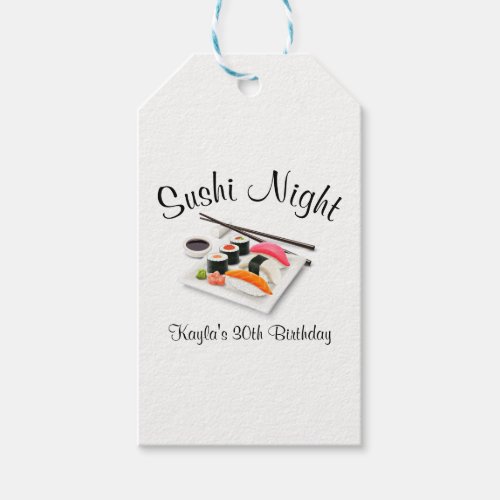 Sushi Dinner Party Gift Tags