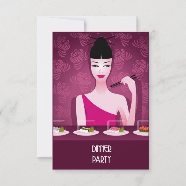 sushi dinner party invitation (Front)