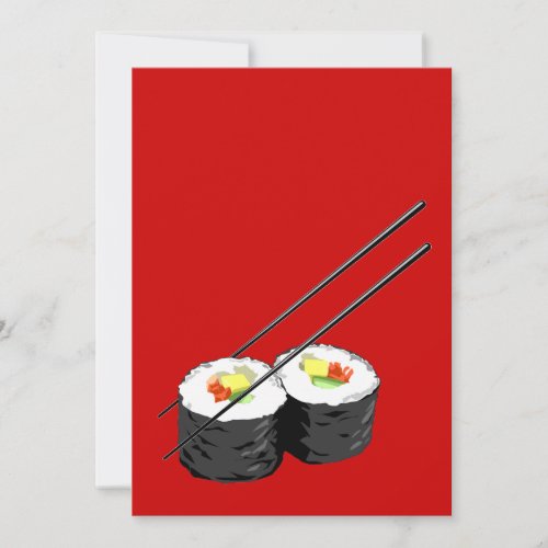 Sushi dinner party invitation