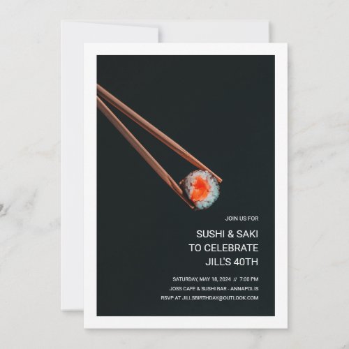 Sushi Dinner Party Invitation