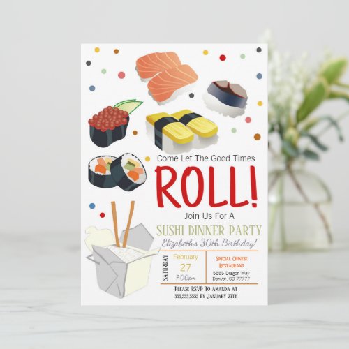 Sushi Dinner Party Invitation