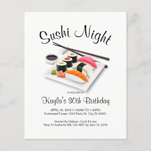 Sushi Dinner Party Invitations