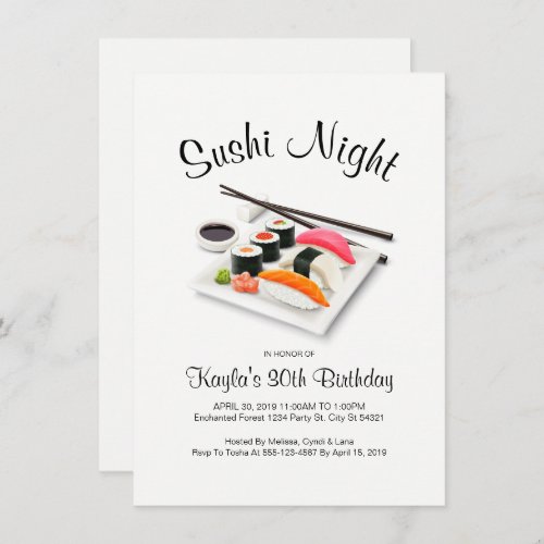 Sushi Dinner Party Invitations