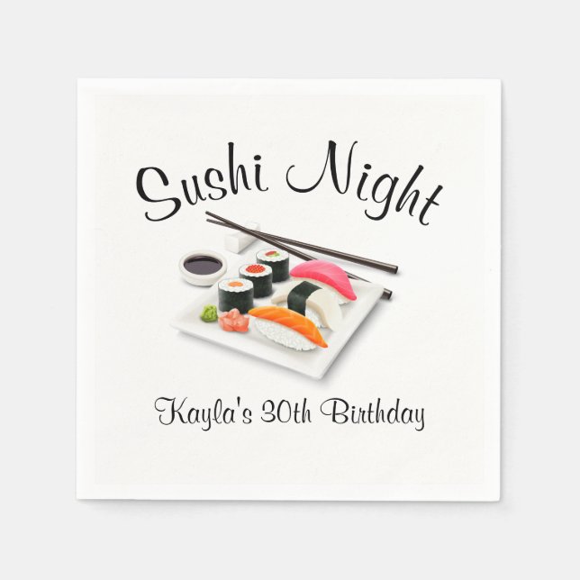 Sushi Dinner Party Napkins (Front)