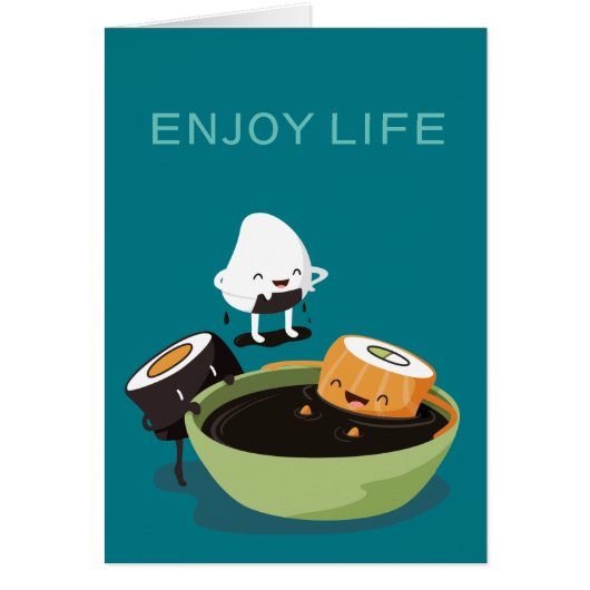 Sushi enjoy bath time funny cards (Front)